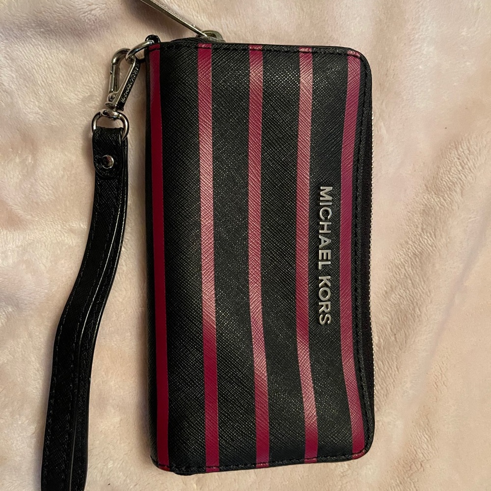 USED ONCE striped Michael Kors wallet